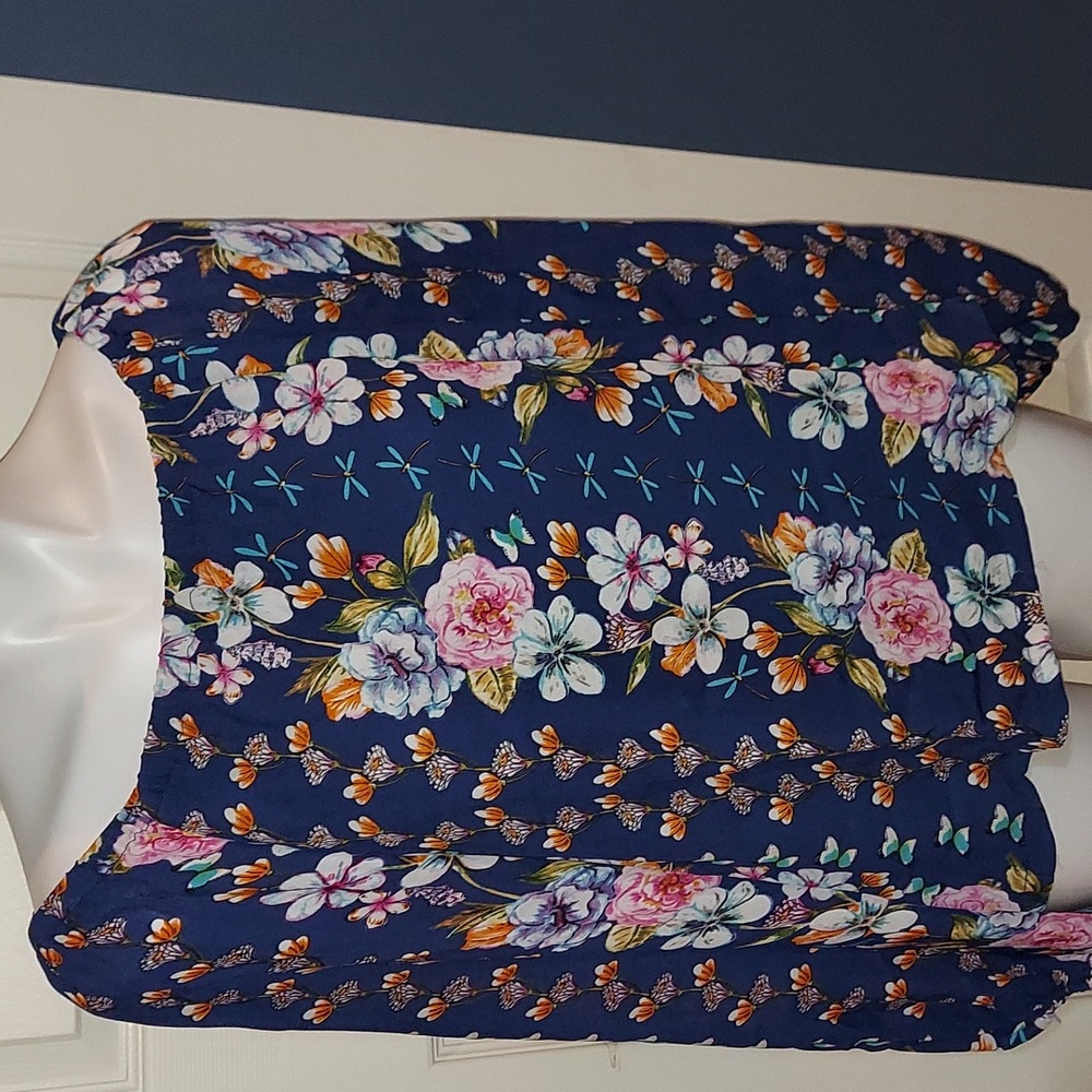 Parker NY Blouses Navy Meadow Off-Shoulder Top Medium